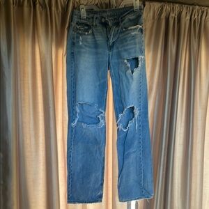 American Eagle Outfitters Distressed Blue Jeans for Women